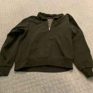 brandy melville green quarter zip